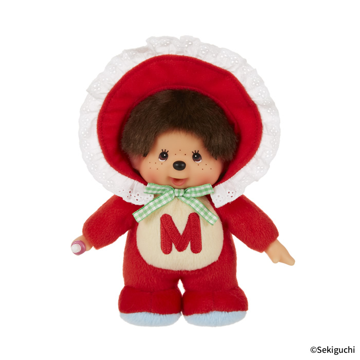 [PRE-ORDER] Monchhichi Red Retro Series ตุ๊กตาม่อนชิชิ ชุดสีแดง Size S 21 x 13 x 7 cm นำเข้าจากญี่ปุ่น レトロチックモンチッチ Sサイズ レッド