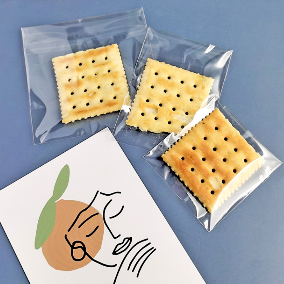 ถุงคุ๊กกี้ ฝากาว (ถุงใส ถุงขุ่น ถุงลายจุด) หลายขนาด จำนวน 95-100 ชิ้นต่อแพ็ค