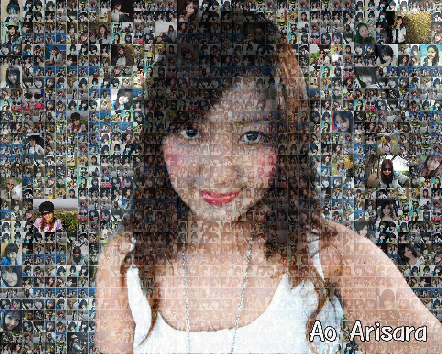 ของขวัญให้แฟน Mosaic Photo ขนาด16x20 นิ้ว กรอบลอยด้าน