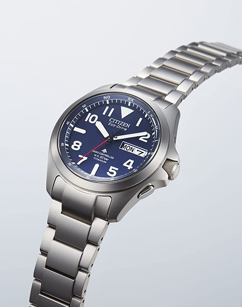 Citizen AT6080-53L นาฬิกาผู้ชาย Eco-Drive Promaster Land Radio Controlled Titanium Men's Watch Men's Watch
