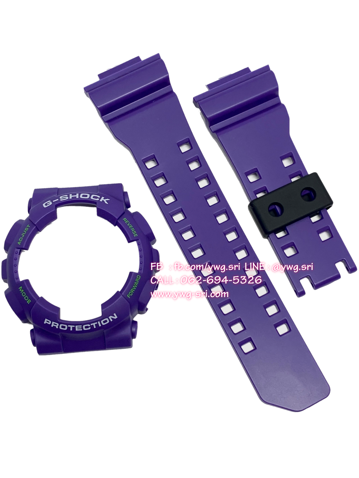 กรอบสาย G-SHOCK แท้✅ สีม่วงกึ่งเงา กรอบฟอนต์ขาวสลับเขียว ใส่ได้กับรุ่น GA-100 ,GA-110 ,GA-120 ,GA-140 ,GAX-100 ,GD-100 ,GD-120