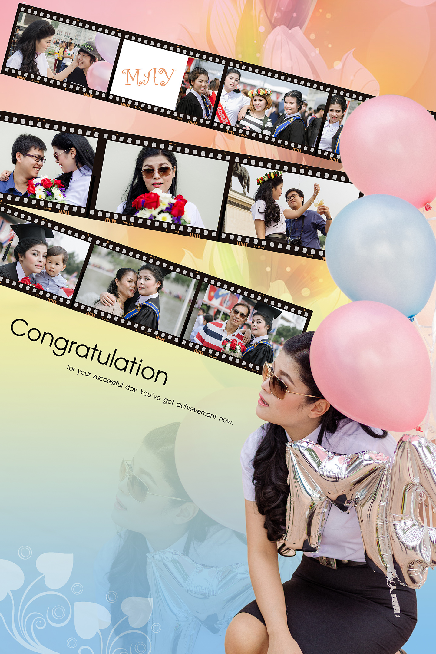 ของขวัญงานรับปริญญา PhotoMix ขนาด 10x15 นิ้ว กรอบลอยด้าน