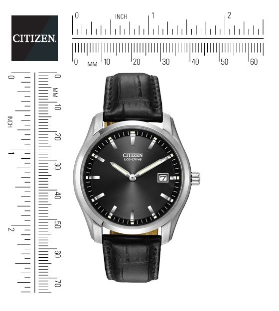 Citizen AU1040-08E นาฬิกาข้อมือผู้ชาย Eco-Drive Black Leather Men's Watch