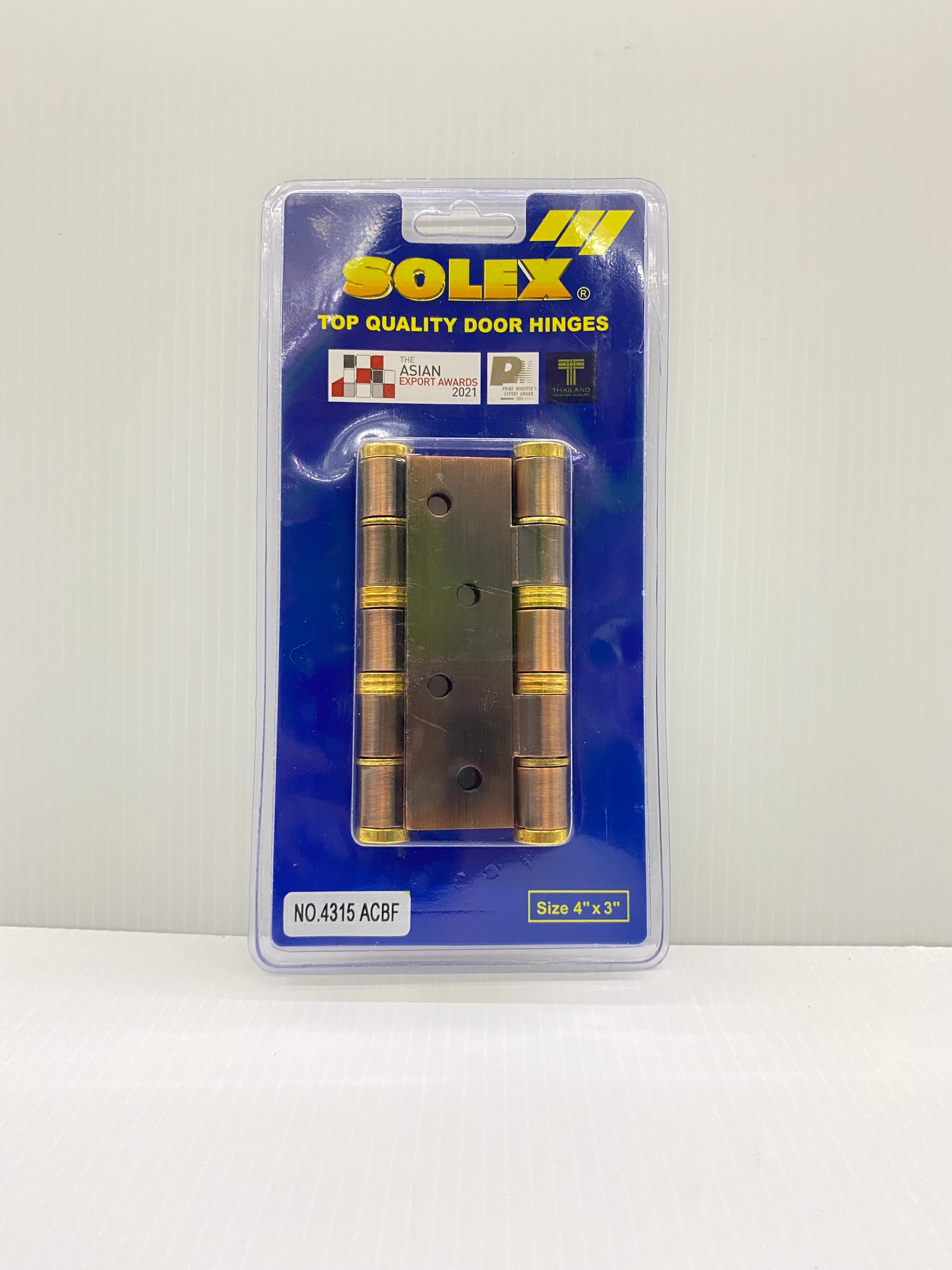 SOLEX บานพับประตู หล็ก แกนใหญ่ No.4315 ACBF (แพ็ค 2 ชิ้น) สีทองแดงรมดำ ลูกปืนหัวตัด 4 x3 นิ้ว