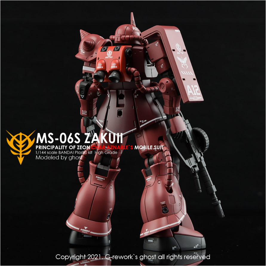 G-REWORK CUSTOM DECAL HG ORIGIN MS-06S ZAKU II ( CHAR AZNABLE)