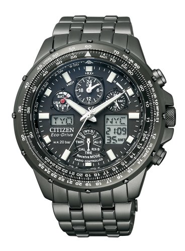 Citizen JY0039-58E นาฬิกาผู้ชาย Promaster Skyhawk Titanium DLC Eco-Drive Radio Power Reserve Men's Watch