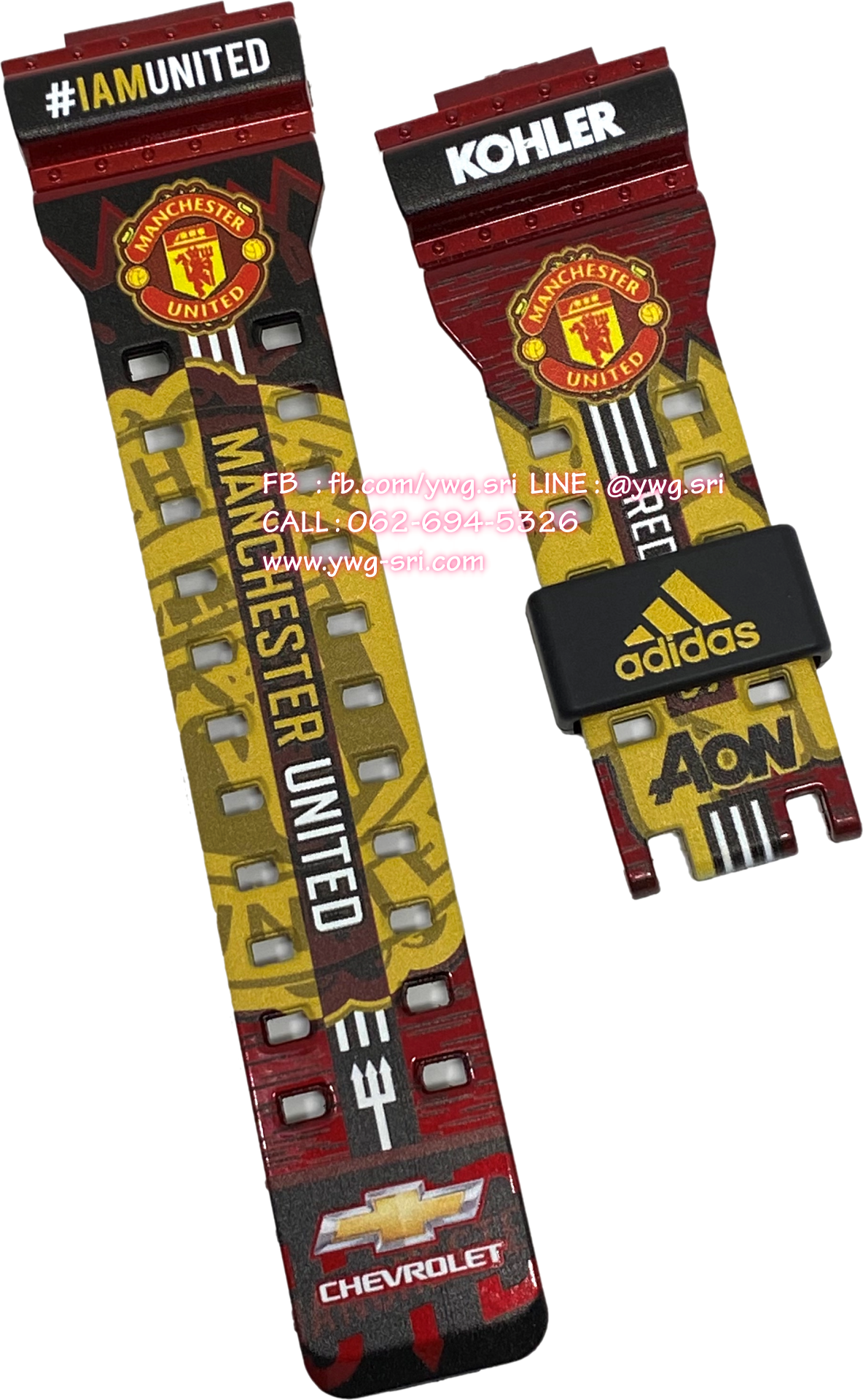 กรอบสาย G-SHOCK สีแดง สกรีนลาย Man United ใส่ได้กับรุ่น GA-100 ,GA-110 ,GA-120 ,GA-140 ,GAX-100 ,GD-100 ,GD-120