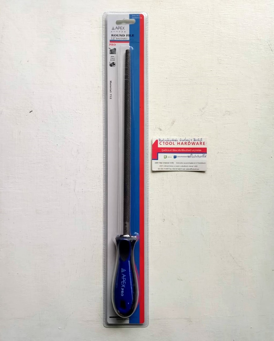 ตะไบกลมหยาบ12นิ้ว พร้อมด้าม 12" Apex ของแท้ - Authentic Round Hand File (Bastard) - ซีทูล Ctoolhardware