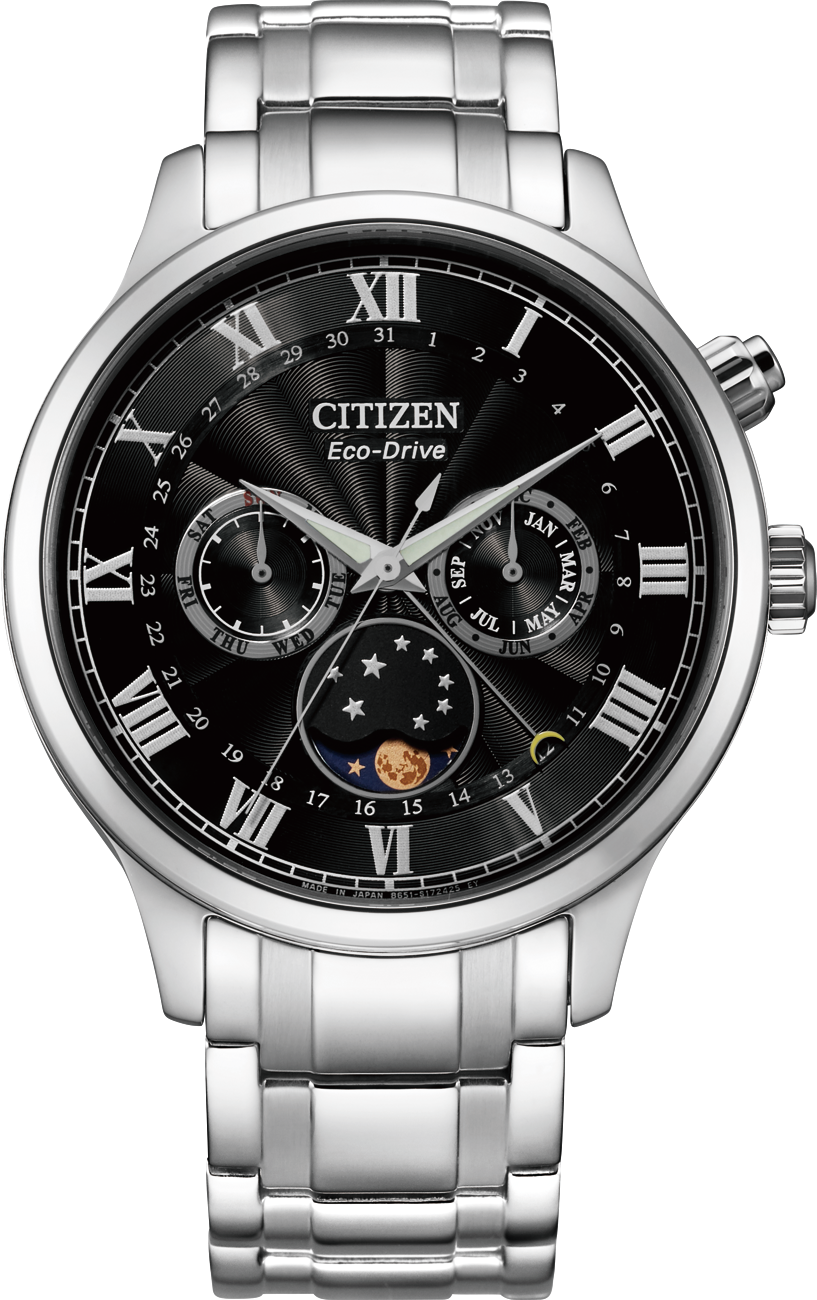 Citizen AP1050-81E นาฬิกาผู้ชาย Eco-Drive Moon Phase Men's Watch