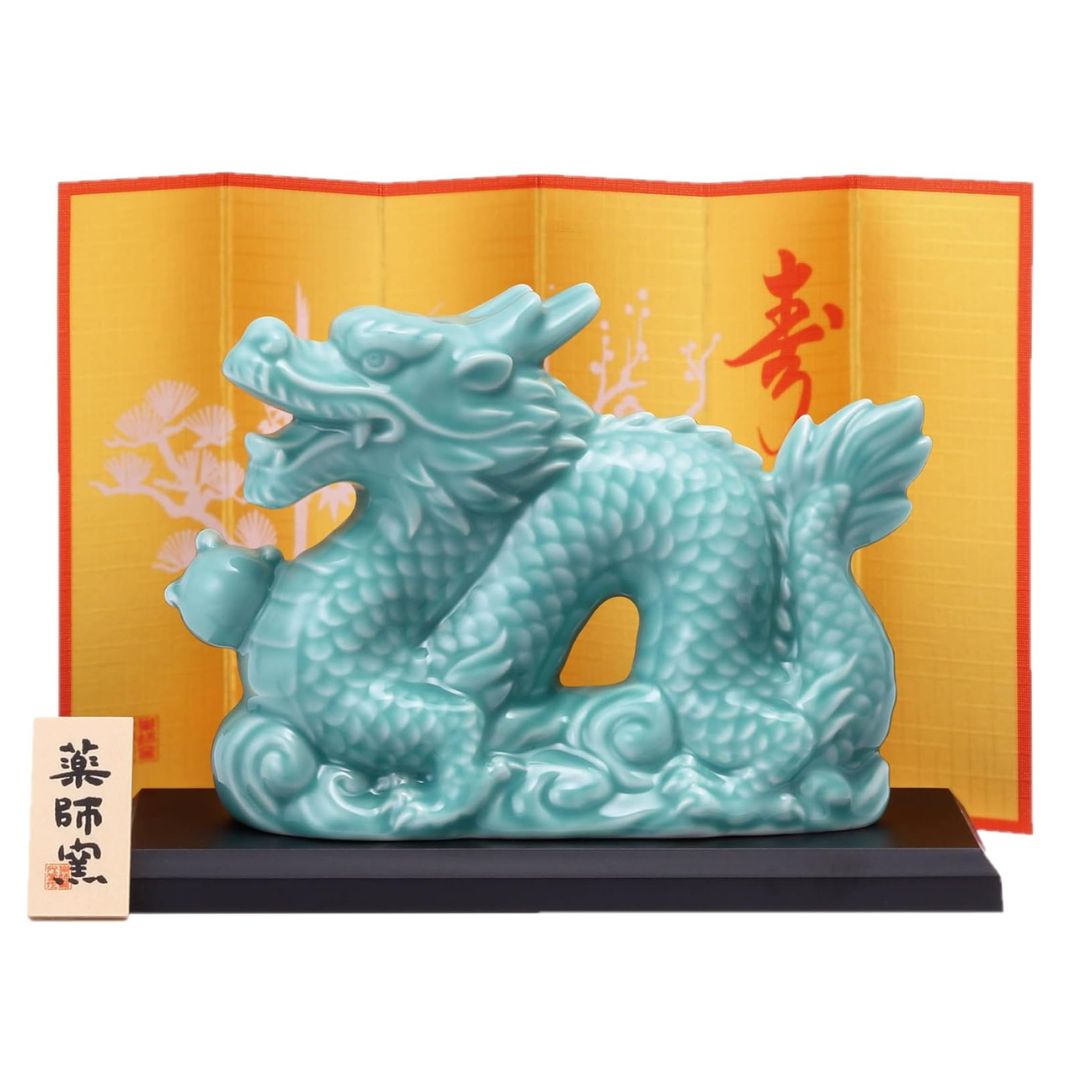 [PRE-ORDER] มังกร สีฟ้าอมเขียว ทำจากศิลาดล ของมงคลญี่ปุ่น ฮวงจุ้ยโต๊ะทำงาน เสริมโชคลาภ ปีมังกร นำเข้าจากญี่ปุ่น celadon Dragon Zodiac 2024