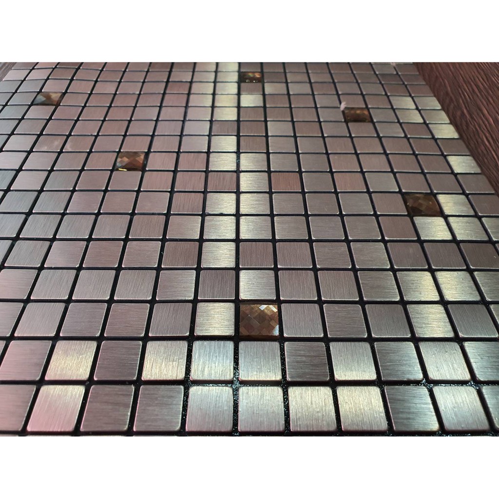 โมเสกกระจก+อลูมิเนียม มีกาวในตัว ขนาด : 30x30 ซม.