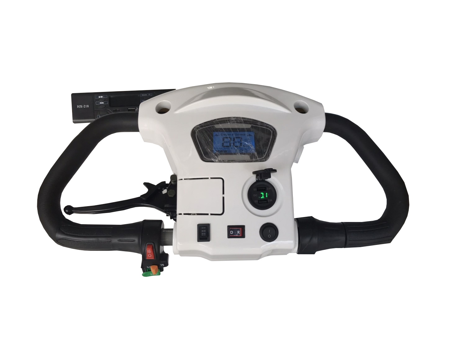 รถไฟฟ้า 4 ล้อ 3 ที่นั่ง รุ่น M-01 ยี่ห้อ CLP CAR สีขาว ขับแฮนด์บิด