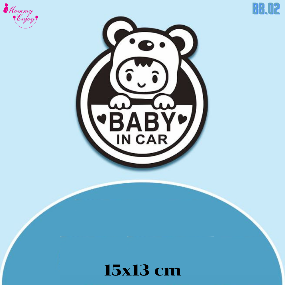 สติ๊กเกอร์ baby in car สติ๊กเกอร์อย่างดี สะท้องแสง เห็นชัดทั้งกลางวันและกลางคืน