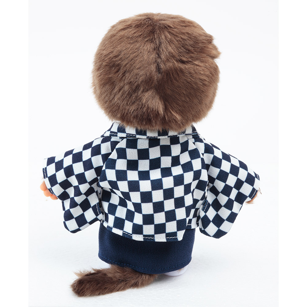 [PRE-ORDER] ตุ๊กตา ม่อนชิชิ กิโมโน สีน้ำเงิน Size S ม่อนชิชิคุง Monchhichi 14 x 8 x 21 cm นำเข้าจากญี่ปุ่น オリジナル お着物モンチッチ 男の子 市松（青）IPM-14-Z