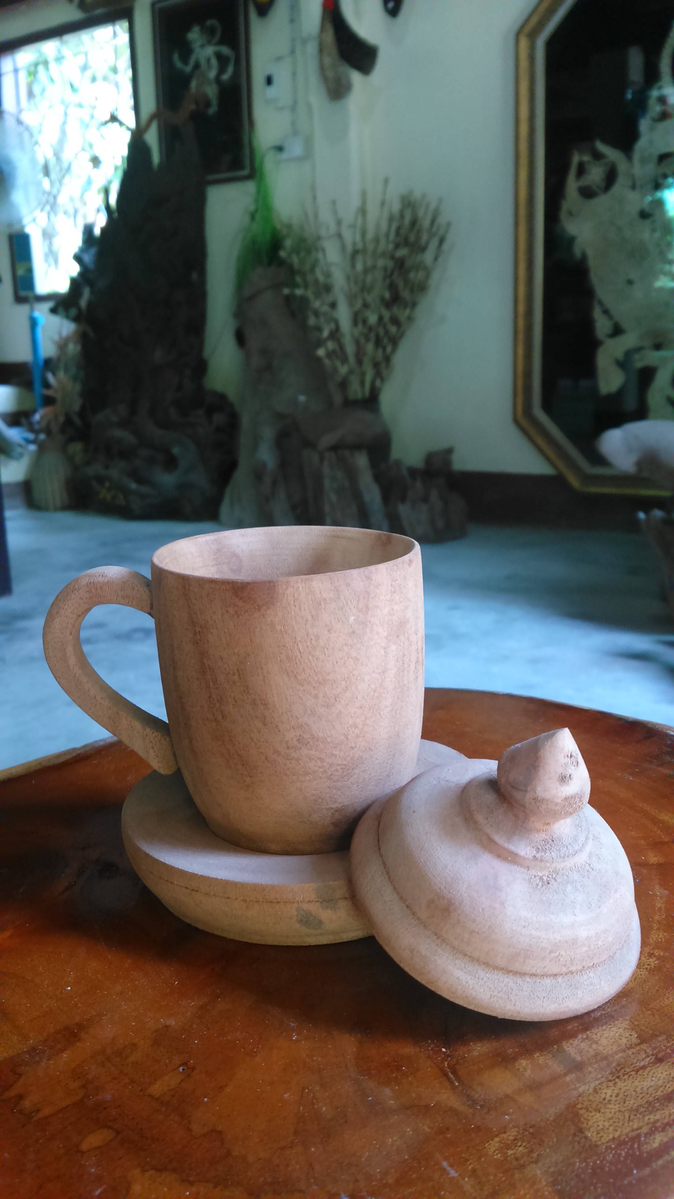 ถ้วยพร้อมฝาปิด ไม้เทพทาโร