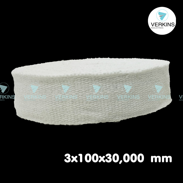CERAMIC FIBER TAPE (เทปกันความร้อน เซรามิค ไฟเบอร์) อุณภูมิ 1260C ขนาด 3x100x30,000 mm