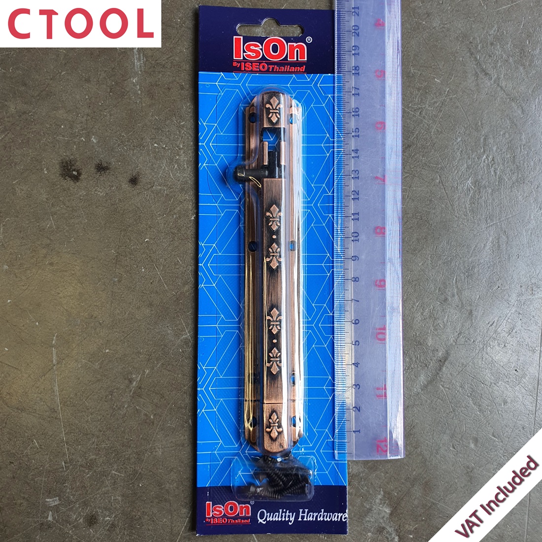 กลอนประตู กลอนหน้าต่าง 6นิ้ว ซิงค์อัลลอย AC128 ลายลูกเสือ IsOn ของแท้100% -Authentic Zinc Alloy Door Latch - by ซีทูล Ctool