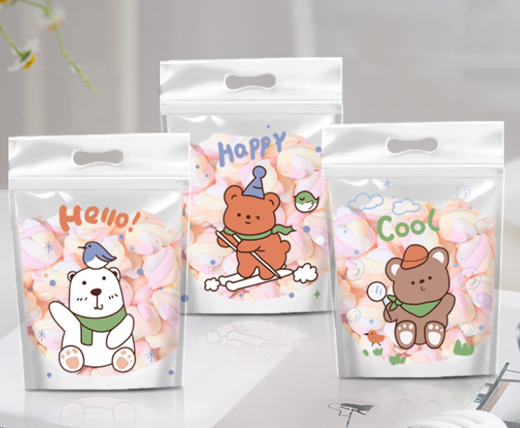 ถุงซิป ลายการ์ตูนน่ารัก ขนาด 15.2x22.5 ซม. จำนวน 47-50 ชิ้น/แพ็ค (ชุดที่ 1/2)