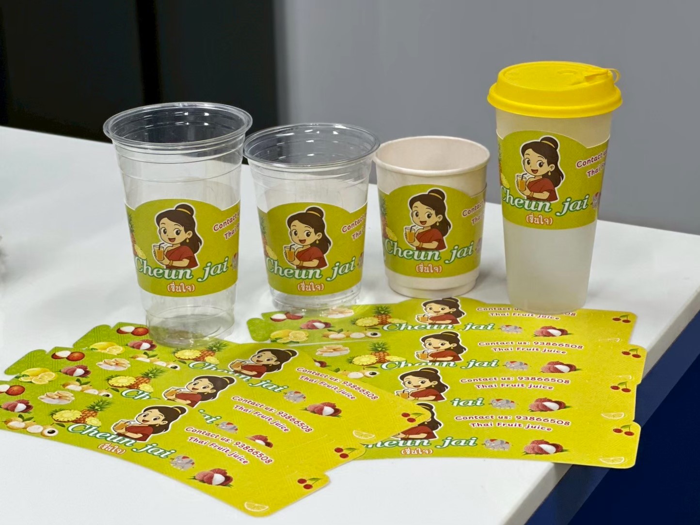 ผลงานปลอกสวมแก้ว พิมพ์โลโก้