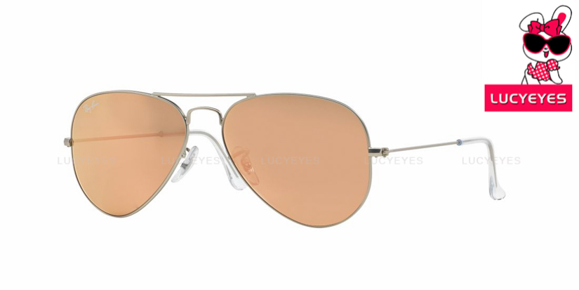 RAYBAN RB3025 019/Z2 AVIATOR Size 55,58 กรอบทองด้าน เลนส์ปรอทชมพู