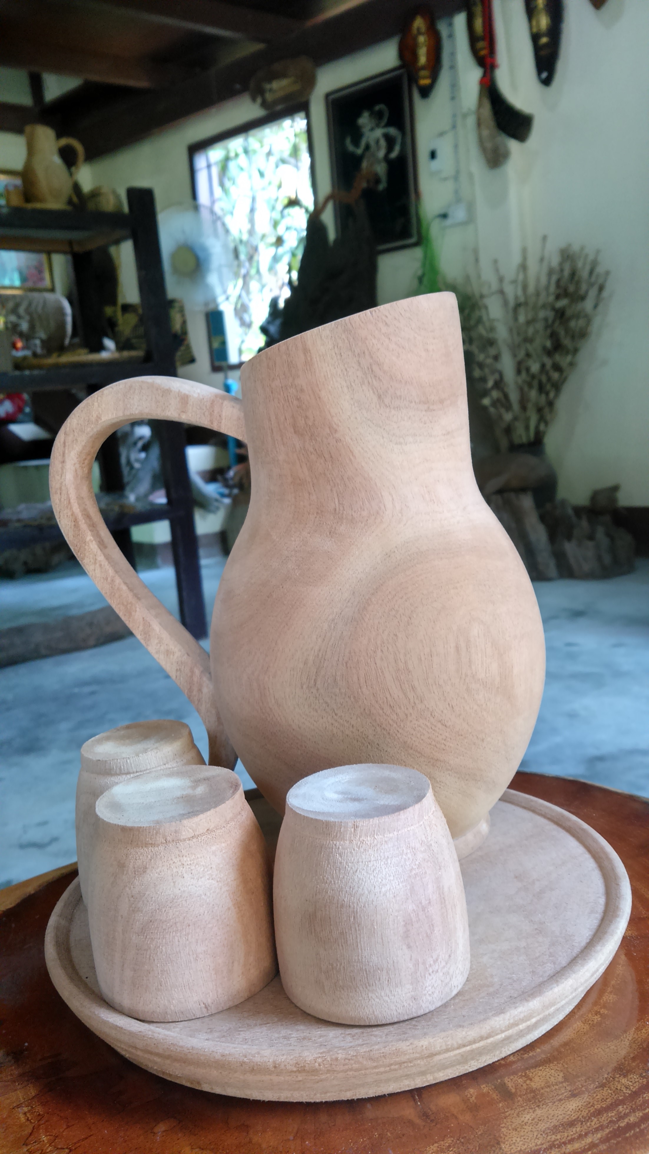 เหยือกน้ำ พร้อมแก้ว ไม้เทพทาโร