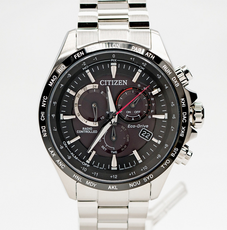 Citizen CB5838-85E นาฬิกาผู้ชาย Eco-Drive Radio Controlled Perpetual Chronograph Men's Watch