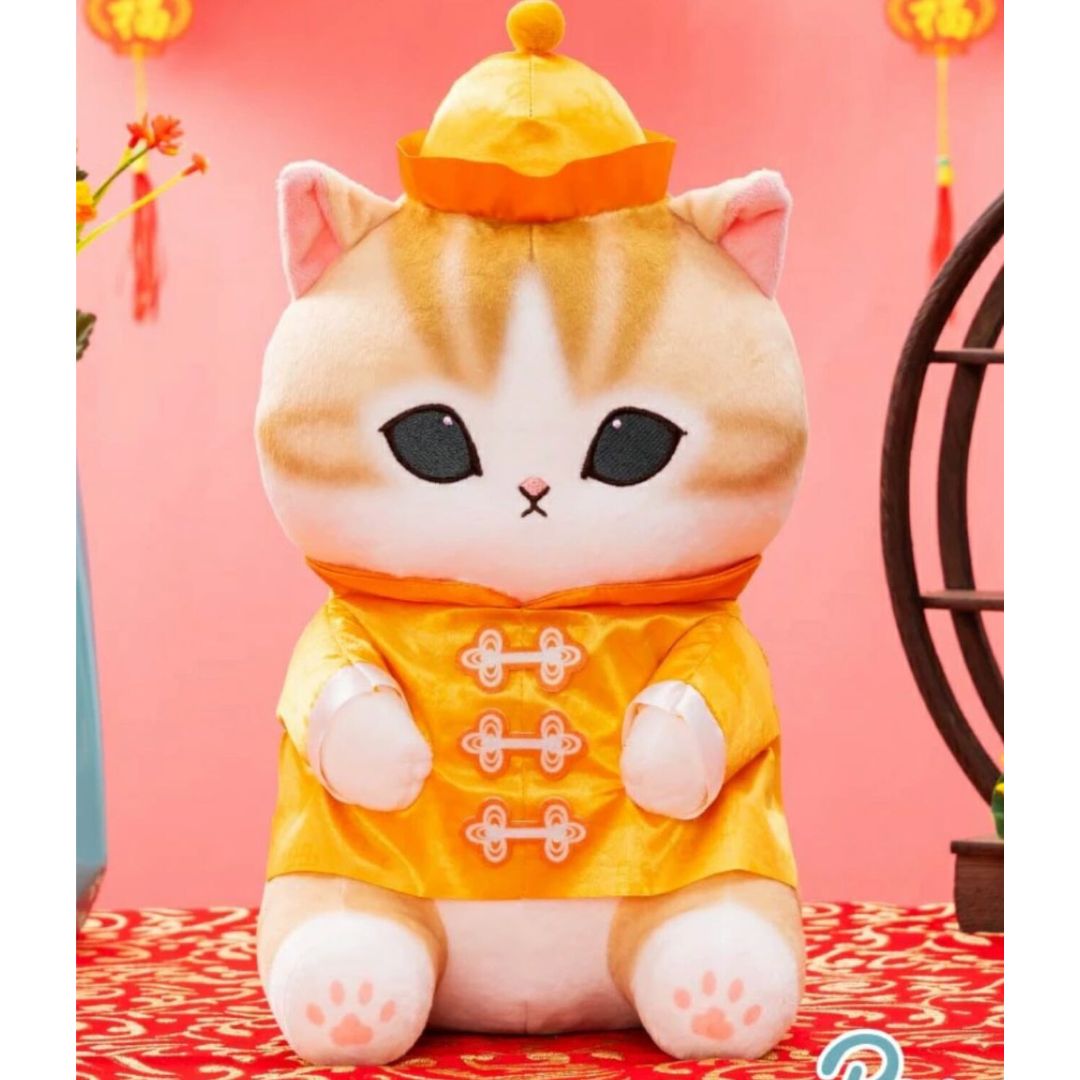[พร้อมส่ง] ตุ๊กตา Mofusand China Cat แมวโมฟุ แมวส้ม ใส่ชุดจีน ขนาด สูง 28 cm 【チャイナにゃん】mofusand チャイナにゃん BIG ぬいぐるみ