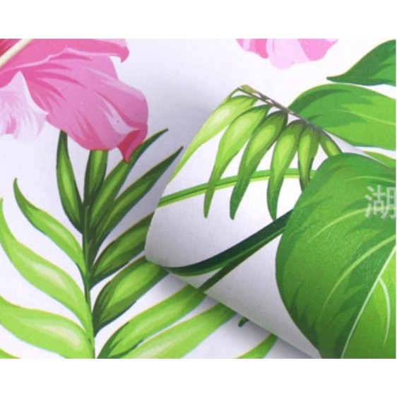 วอลเปเปอร์ติดผนัง มีกาวในตัว ลายดอกไม้ ติดได้ด้วยตัวเอง ยาว 9.5-10 เมตร