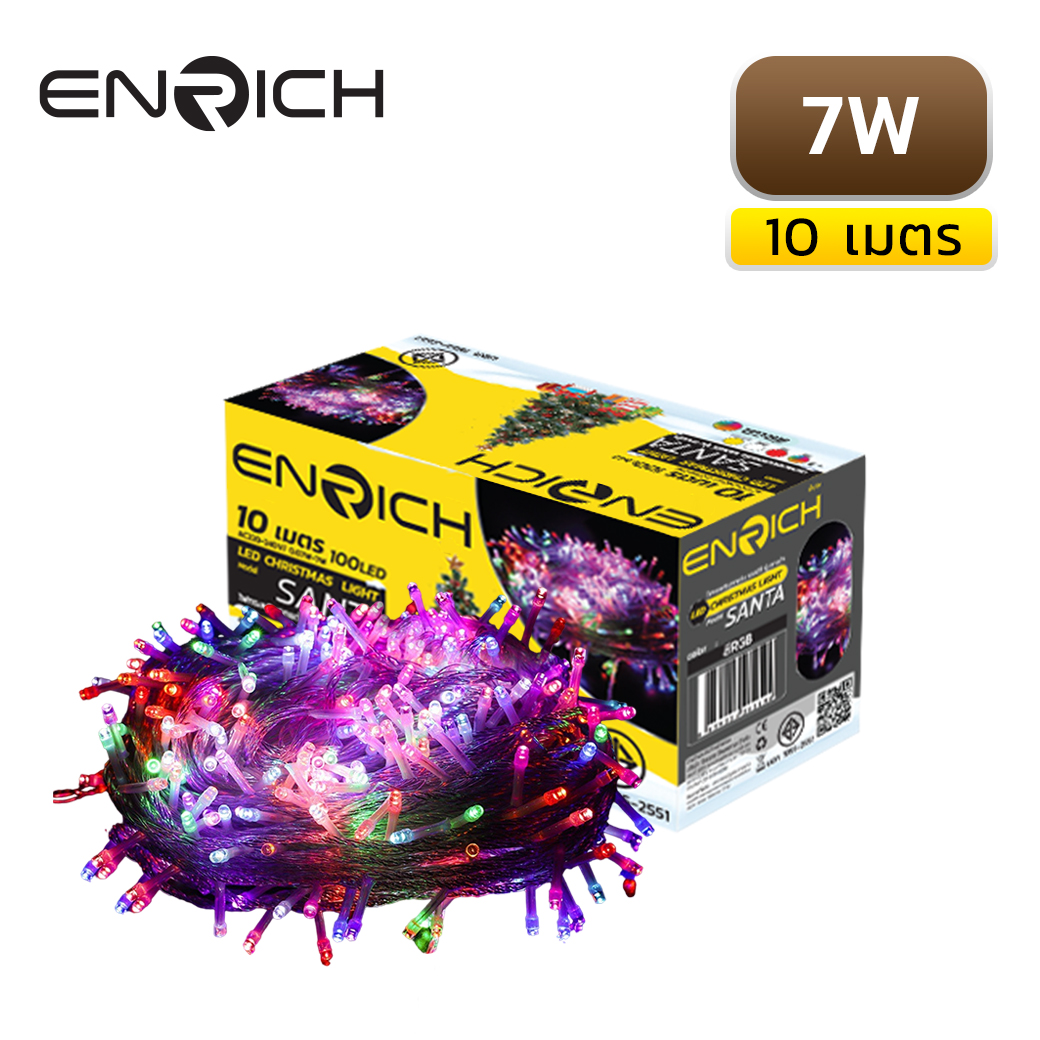 ไฟกระพริบ LED 7W 10 เมตร ENRICH SANTA RGB