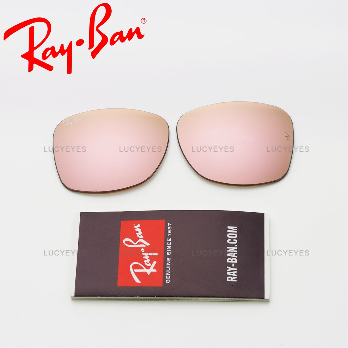 เลนส์ RAYBAN แท้ 100% RayBan RB2140F 6109/Z2, WAYFARER เลนส์สีปรอทชมพู (ขนาด 52)