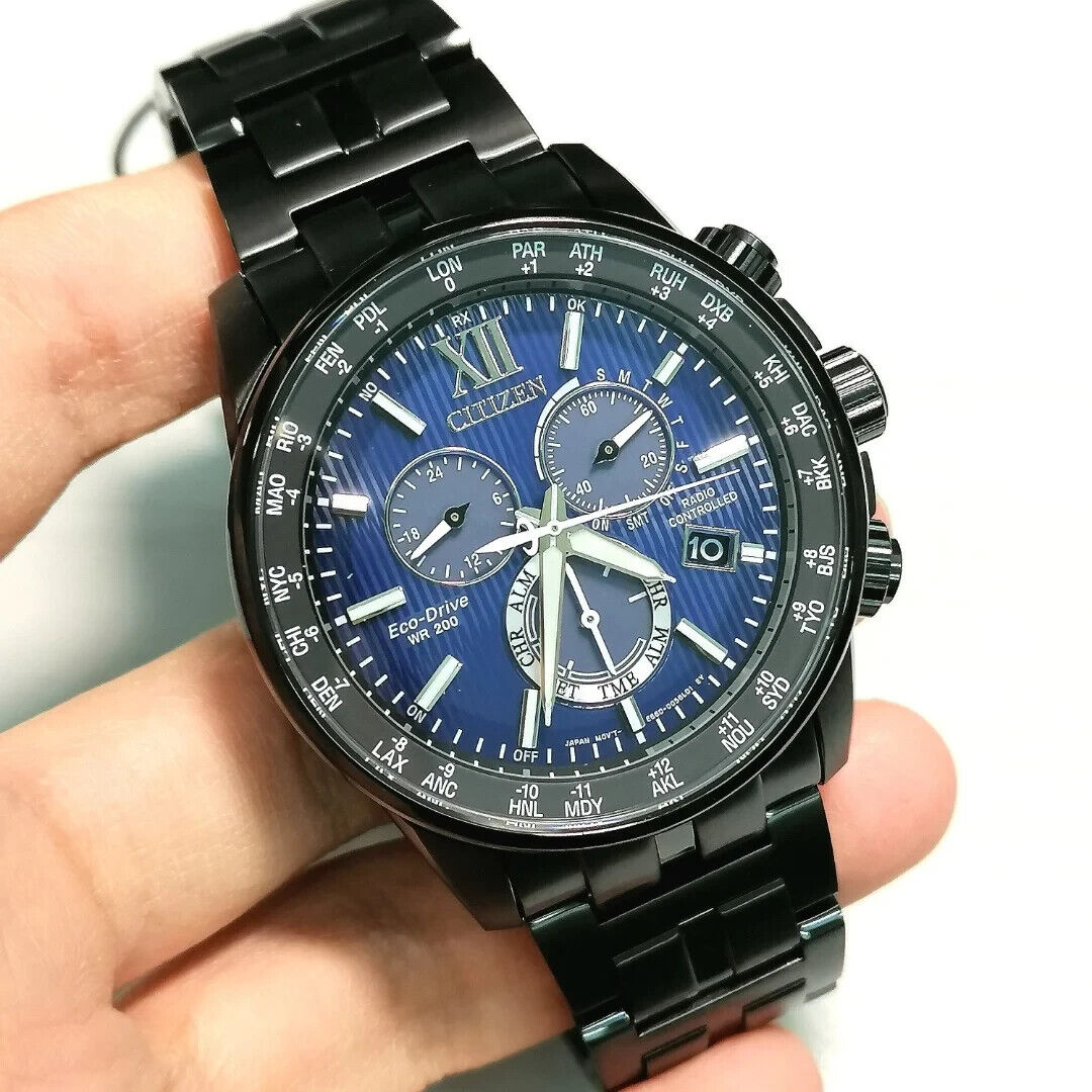 Citizen CB5885-85L นาฬิกาผู้ชาย Eco-Drive Perpetual World Time Chronograph GMT Men's Watch