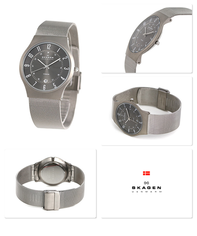 Skagen 233XLTTM นาฬิกาผู้ชาย Skagen รุ่น 233XLTTM, Gunmetal Grey Dial Titanium Case Men's Watch