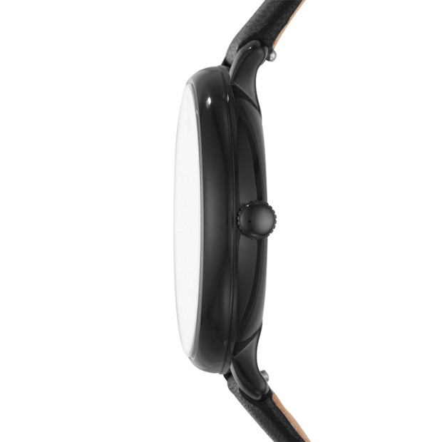 Fossil ES4632 นาฬิกาผู้หญิง Jacqueline Three-Hand Date Black Leather Quartz Women's Watch