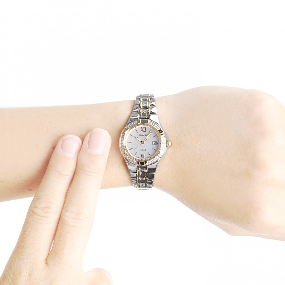 Seiko SUT068 นาฬิกาผู้หญิง Solar MOP Dial Women's Watch