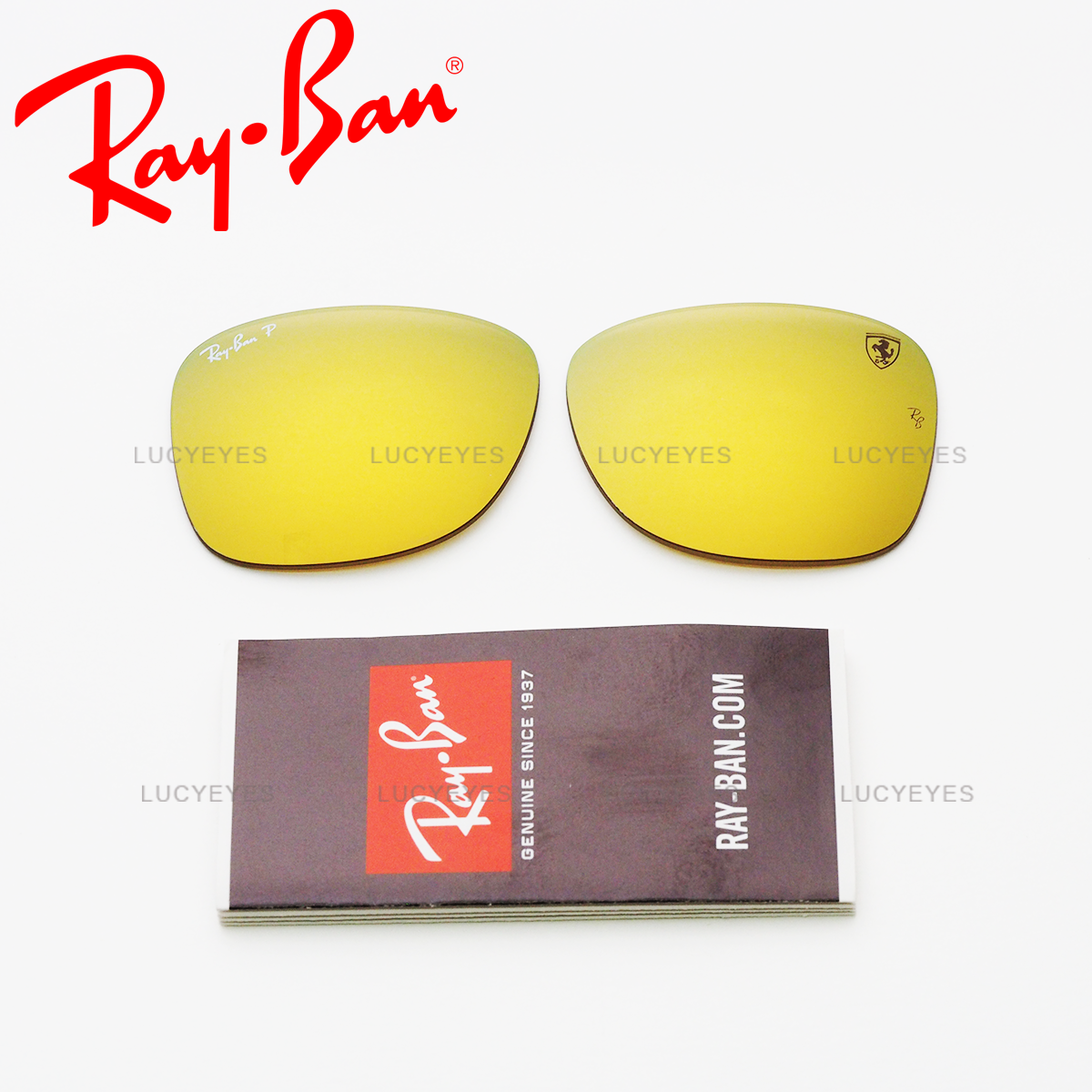 เลนส์ RAYBAN แท้ 100% RB4195MF F6086B, FERRARI COLLECTION เลนส์สีปรอททอง Polarized