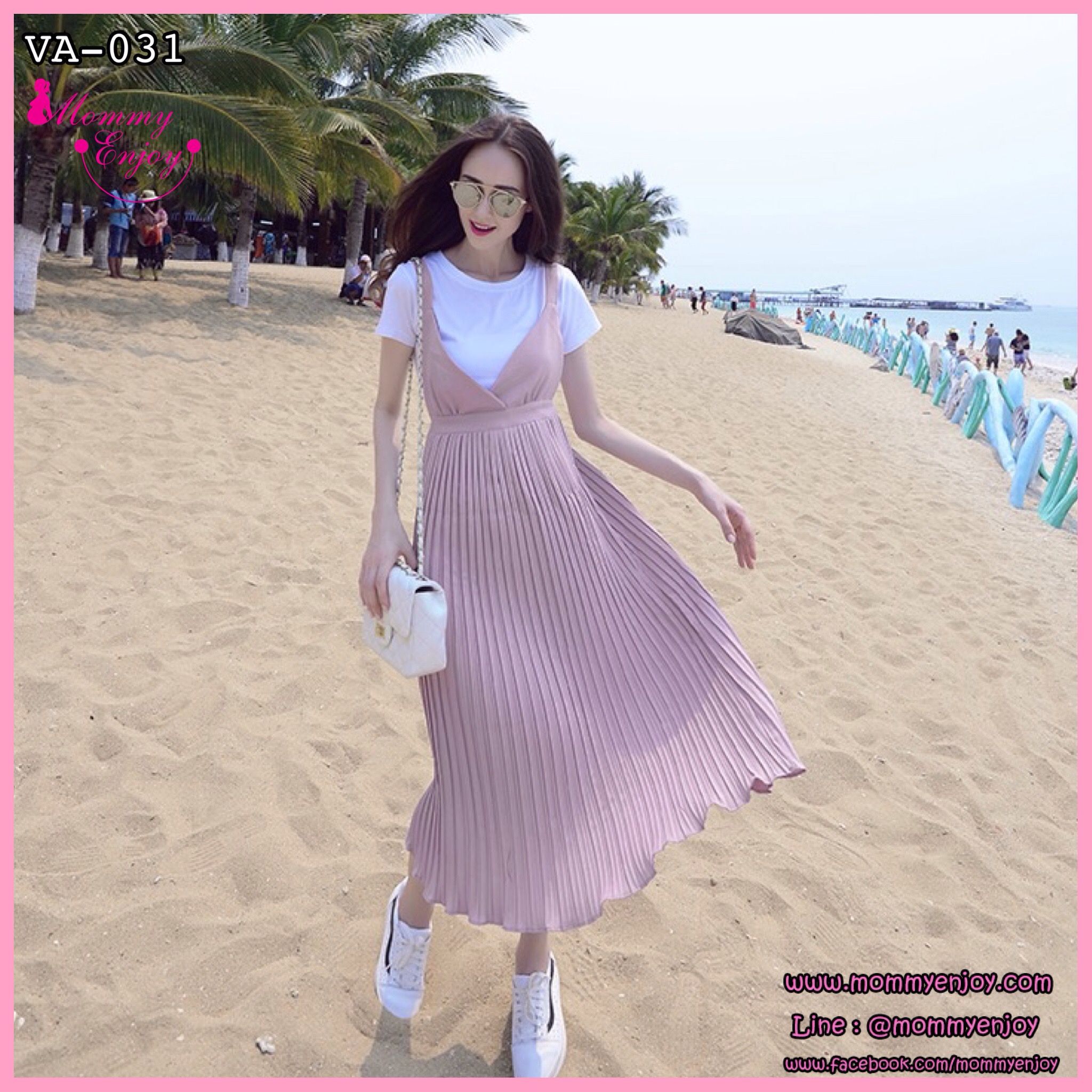 เอี๊ยมกระโปรงคลุมท้องยาว อัดพรีท ผ้าชีฟองเนื้อดี ด้านหลังยางยืดกระชับดูดีมากค่ะ M,L,XL,XXL