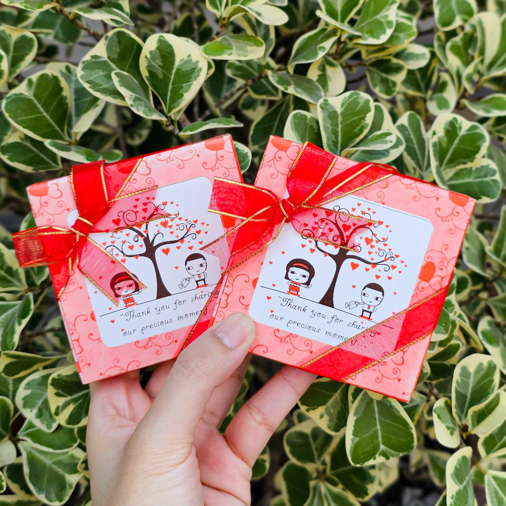 ของชำร่วย กล่องกระดาษโน๊ต พับตั้งโต๊ะได้ | แพ็กคาดริบบิ้น พร้อมสติ๊กเกอร์