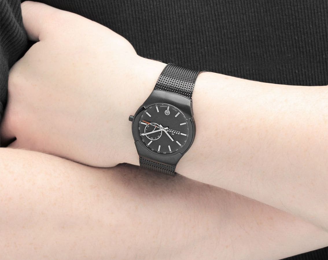 Skagen 983XLBB นาฬิกาผู้ชาย Black Stainless Steel Men's Watch