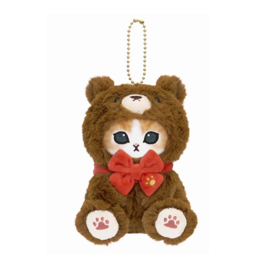 [PRE-ORDER] พวงกุญแจ ตุ๊กตา แมวโมฟุ หมีสีน้ำตาล Mofusand Teddy Bear Cat Mascot (Brown) mofusand 展 テディベアにゃん マスコット(ブラウン)