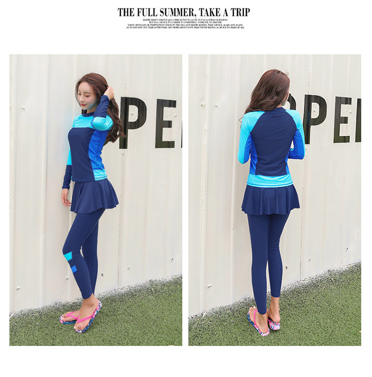 ชุดว่ายน้ำไซส์ใหญ่ 8XL แบบสปอร์ตพร้อมส่ง :ชุดว่ายน้ำคนอ้วนสีน้ำเงินฟ้าแขนขายาว. กางเกงขายาวแต่งกระโปรงระบาย สีสันสดใสแบบเก๋น่ารักมากๆจ้า:รอบอก44 - 58 นิ้ว เอว38 - 50 นิ้ว สะโพก44 - 60 นิ้ว