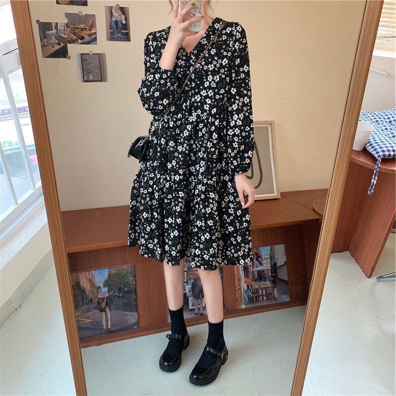 ชุดคลุมท้องแฟชั่นแขนยาว ผ้าพริ้วสวยทิ้งตัวดี ลายน่ารัก ใส่ถึงคลอดได้เลยค่ะ M L XL XXL