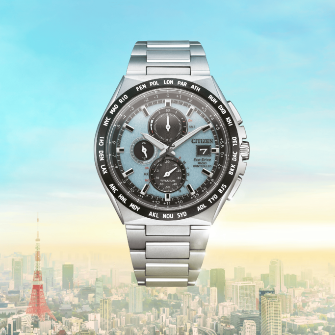 Citizen AT8238-84M นาฬิกาผู้ชาย Super Titanium Radio-Controlled World Time Eco-Drive Men's Watch