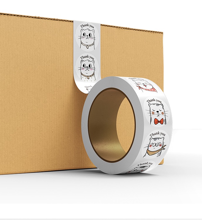 สติ๊กเกอร์ตกแต่ง สติ๊กเกอร์ขอบคุณ ลายน่ารัก อเนกประสงค์ 500 ดวง ขนาด 2.5 cm