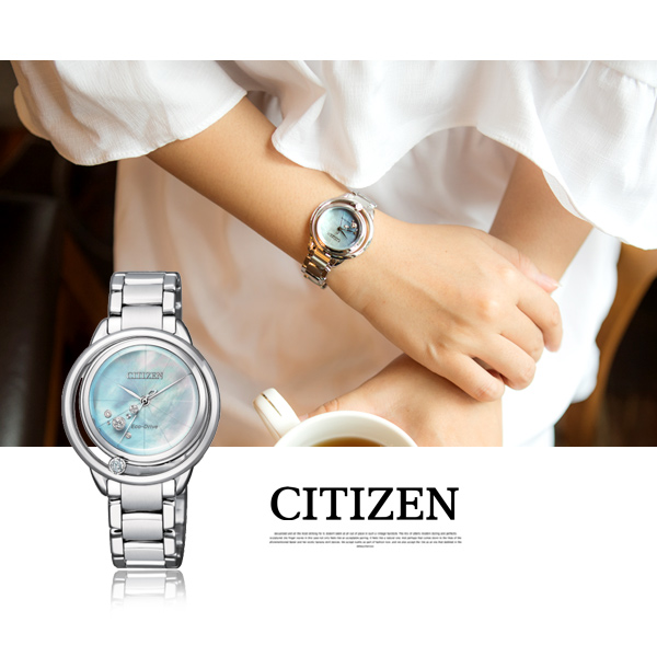 Citizen EW5520-84D นาฬิกาผู้หญิง Eco-Drive Sapphire Diamond 5 Pcs. Women's Watch