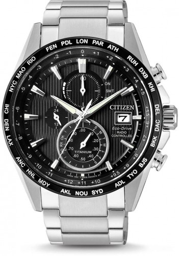 Citizen AT8154-82E นาฬิกาผู้ชาย Eco-Drive Radio Controlled AT Chronograph Sapphire Titanium Men's Watch