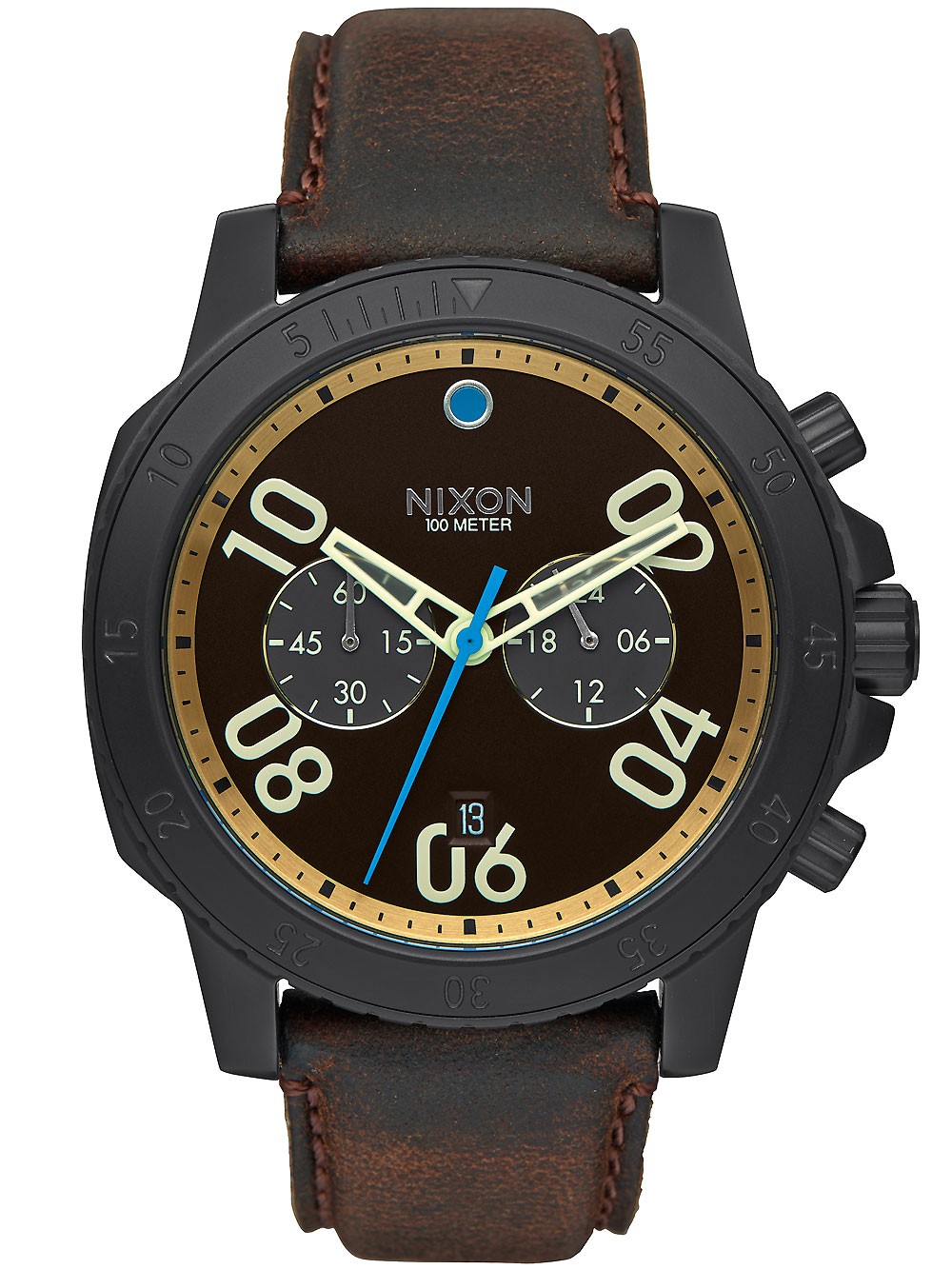 Nixon A940-2209-00 นาฬิกาผู้ชาย Ranger Chronograph Leather Quartz Men's Watch