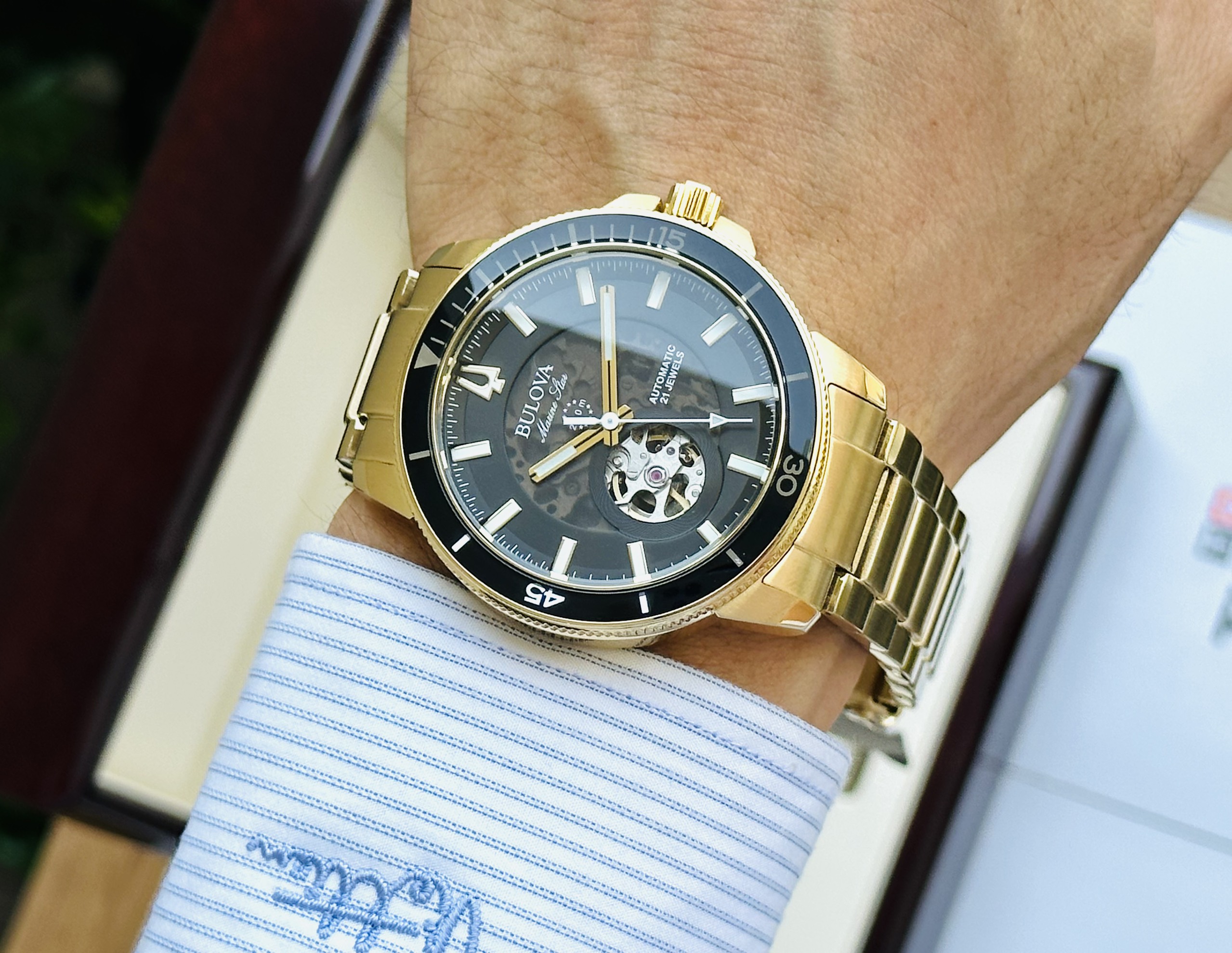 Bulova 97A174 นาฬิาผู้ชาย Marine Star Automatic Men's Watch