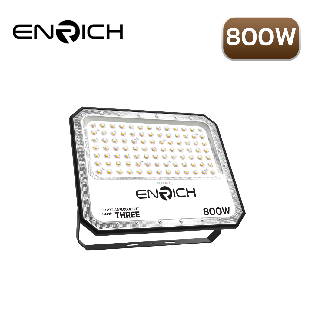 สปอร์ตไลท์โซล่าเซลล์ LED 800W ENRICH THREE 3 แสง