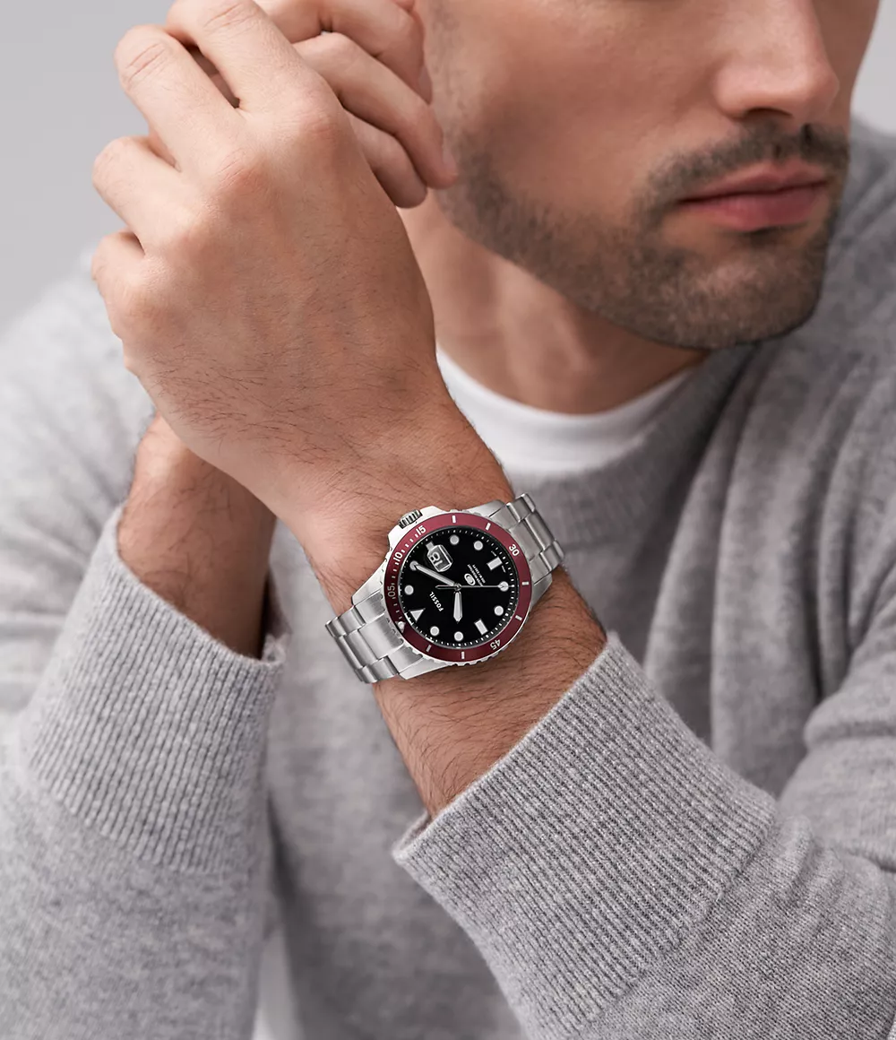 Fossil FS6013 นาฬิกาผู้ชาย Blue Dive Three-Hand Date Quartz Men's Watch