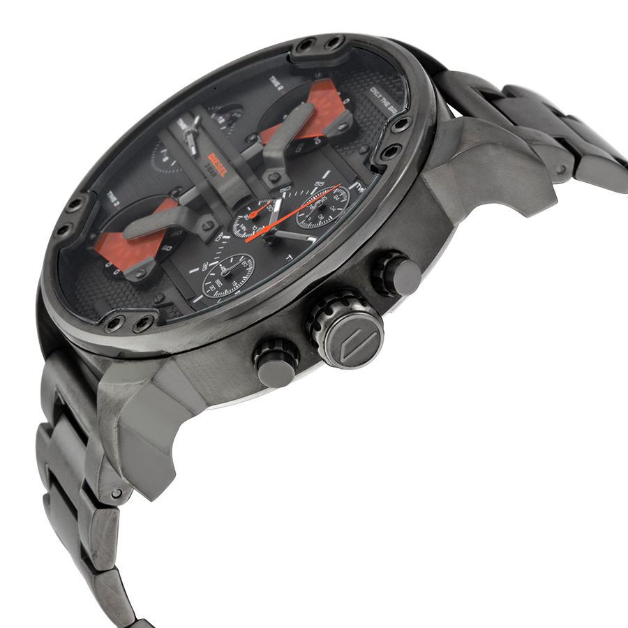 Diesel DZ7315 นาฬิกาผู้ชาย Diesel รุ่น DZ7315, Mr. Daddy Gunmetal Ion-Plated Chronograph Four Time Zone Dial Men's Watch